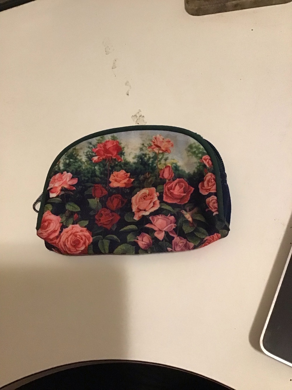 Vintage Floral Rose Print Pouch